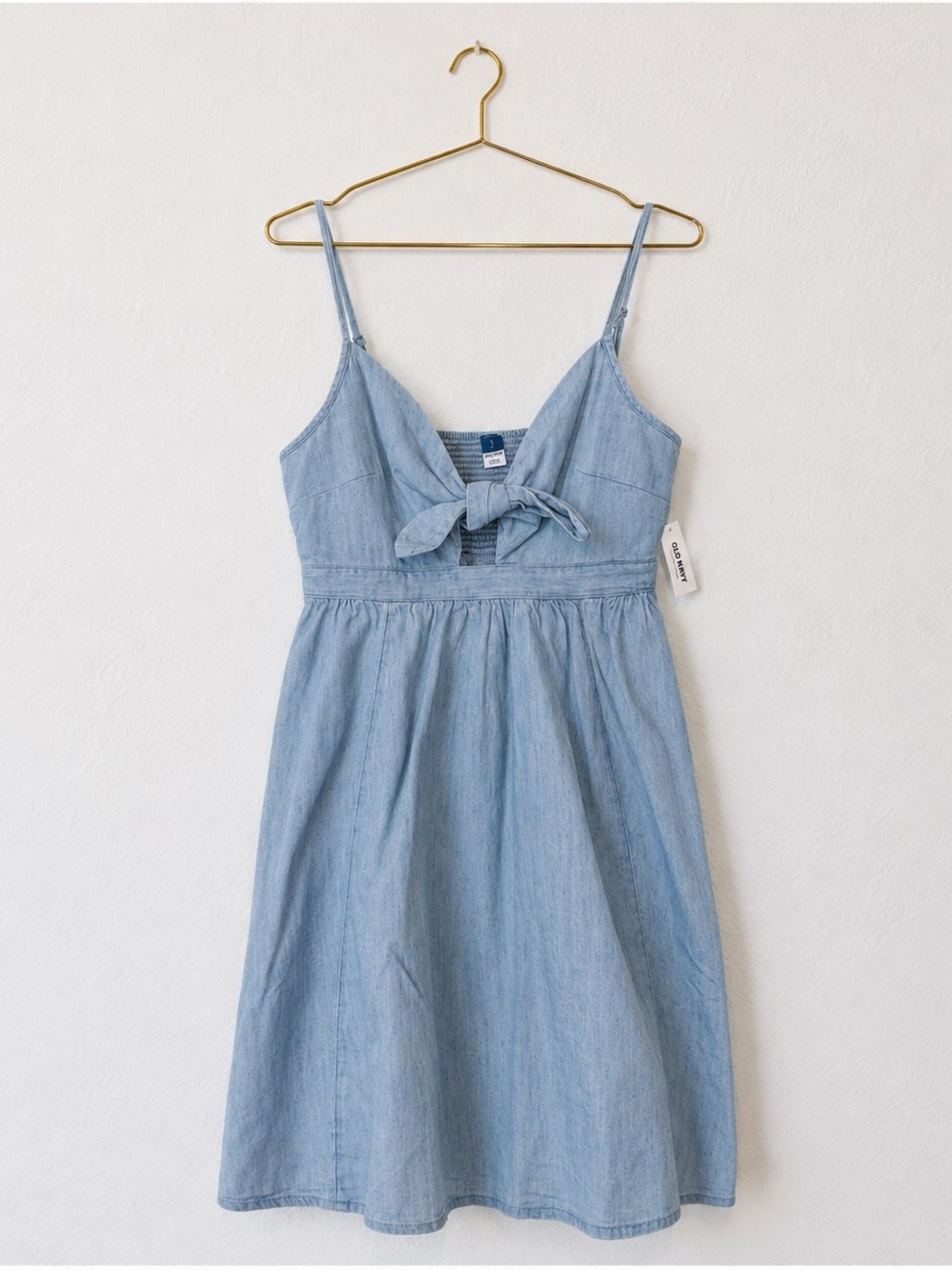 Light Blue Chambray Tie-Front Sundress -  Women